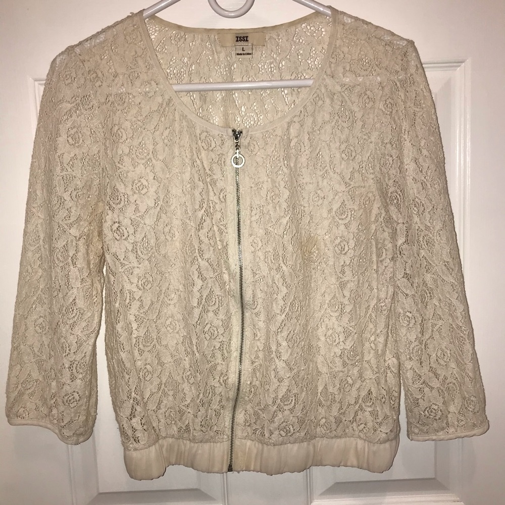 Off- white/cream colored lace jacket